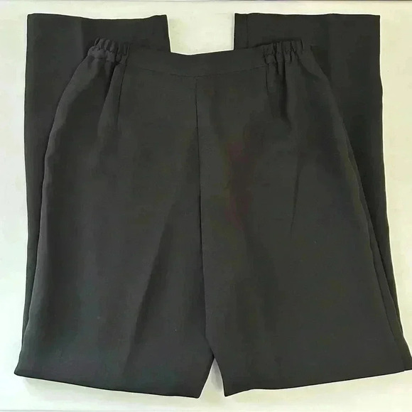 Vintage Pant Set Matching Trousers Sleeveless Top Black Size 8 Petite - Picture 15 of 16